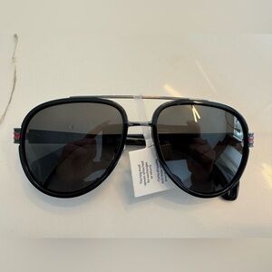Gucci Black Web Aviator Sunglasses GG0447S Complete Set